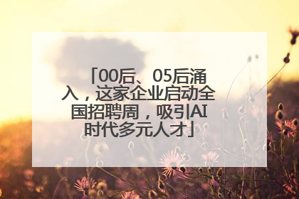 00后、05后涌入，这家企业启动全国招聘周，吸引AI时代多元人才
