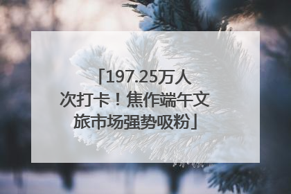 197.25万人次打卡！焦作端午文旅市场强势吸粉