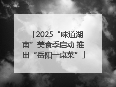 2025“味道湖南”美食季启动 推出“岳阳一桌菜”