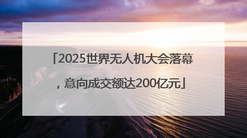 2025世界无人机大会落幕，意向成交额达200亿元