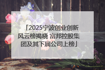 2025宁波创业创新风云榜揭晓 富邦控股集团及其下属公司上榜
