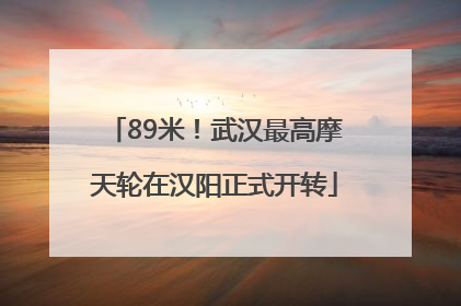 89米！武汉最高摩天轮在汉阳正式开转
